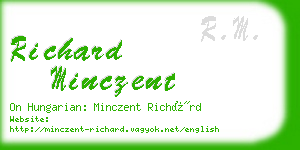 richard minczent business card